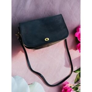 Coach Vtg Black Leather Convertible Clutch NYC Classic Collectible Collectible
